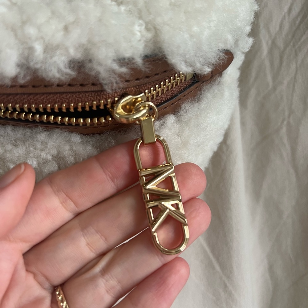Michael Kors Cream Sherpa Crossbody Bag - Picture 6 of 11